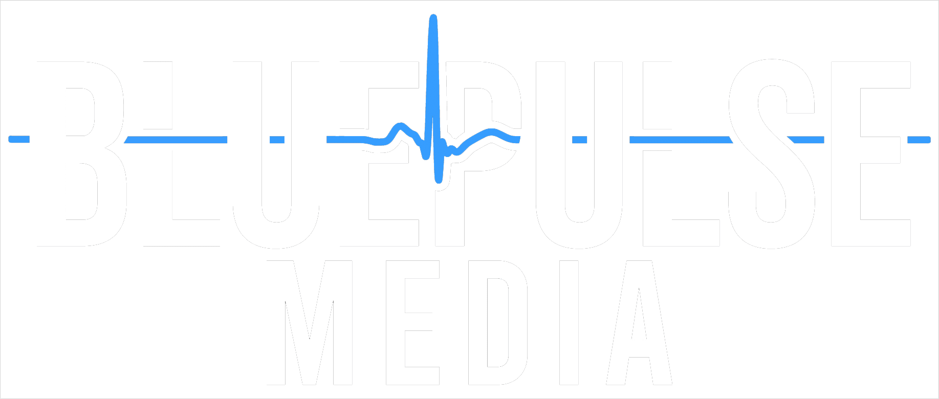 BluePulse Media logo with a blue pulse line through the word "BLUEPULSE" on a transparent background.